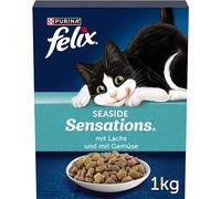FELIX Seaside Sensations Comida para Gatos Seca, con salmón y Verduras, 1 Paquete (1 x 1 kg)