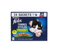 FELIX Selección en Gelatina (24x85 gr) - Alimento Completo para Gatos Adultos con Verduras (, Trucha, Pollo y Salmón)