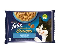 FELIX Sensaciones Salsas Comida para Gatos Sabor Pescado en Salsa 4x85g