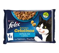 Purina Felix Sensations Comida Húmeda para Gato Adulto Pack Surtido Pescados, 12 paquetes de 4 sobres de 85g - 48 sobres