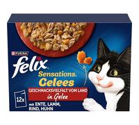 FELIX Sensations Jalees Comida para Gatos húmeda en gelatina, Mezcla de variedades, 6 Unidades (6 x 12 Bolsas de 85 g)