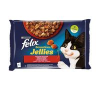 FELIX Sensations Jellies Deliciosas selecciones en gelatina (carne de vaca/tomate y pollo/zanahorias) 4 x 85 g