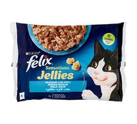 FELIX Sensations Jellies Selecciones con pescado en gelatina (salmón y trucha) 4 x 85 g