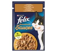 Felix Sensations Sauce Comida para gatos con pavo en salsa sabor bacon 85g