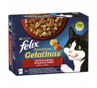 PURINA FELIX Sensation Gelatinas Selección de Carnes - Pack 12 x Bolsa de 85 gr