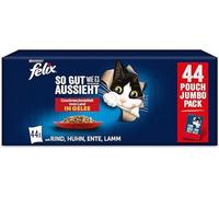 FELIX So gut wie es Sieht Geschmacksvielfalt Vom Land in Gelgele Katzennassfutter 44x85g Portionsbeutel
