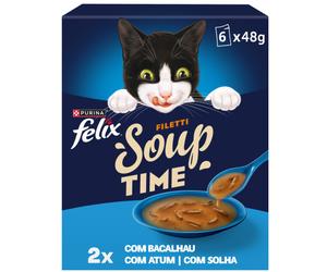 Felix Sopa Filetti Selección de pescado - Sopa para gatos - Bacalao, atún y lenguado - Cantidad: PACK 6 x 48 g