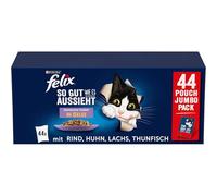 Felix Tan Bueno como Parece - Variedad mezclada en gelatina - Comida húmeda para Gatos - 44 x 85 g