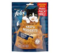 FELIX | Tasty Nuggets | Snacks Gato Adulto | Dulces de Pollo y Pato | Alimento complementario Rico en Proteínas y Vitaminas Omega 6 | Bolsas Frescas | Lote de 6 x 180 g