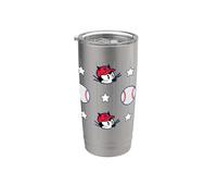 Felix The Cat Baseball Americana All Over Print Vaso térmico de acero inoxidable de doble pared