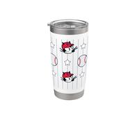 Felix The Cat Baseball Americana All Over Print Vaso térmico de acero inoxidable de doble pared