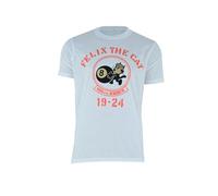 Felix The Cat - Camiseta de algodón con estampado frontal y trasero, Blanco, S