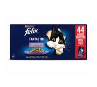 FELIX , Y FELIX ORIGINAL Comida Húmeda para Gato Adulto, Gelatina, Surtido de , Pollo, Salmón y Atún, Pack de 44 Sobres de 85 g