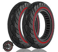Felixstory 2 unidades 10 pulgadas 10 x 2.125, 50/75-6.1 neumático completo para Xiaomi scooter M365, 1S Pro 2 Pro 4 Gotrax gxl XR V2, rueda elástica de 10 x 2, antipinchazos resistente (rojo negro)