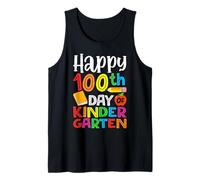 Feliz 100 Día de Kindergarten Cute 100 Days School Kids Camiseta sin Mangas