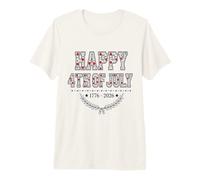 Feliz 4 de Julio Bandera patriótica de Estados Unidos Camiseta Premium