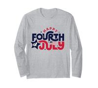 Feliz 4 de Julio Día de la Independencia Patriotic Pride USA Flag Manga Larga