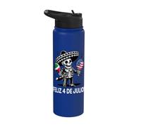 Feliz 4 de Julio USA for Proud Mexican American Stainless Steel Insulated Water Bottle