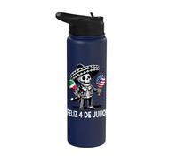 Feliz 4 de Julio USA for Proud Mexican American Stainless Steel Insulated Water Bottle