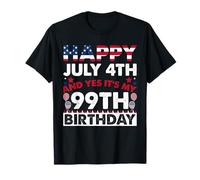 Feliz 4 de julio y Sí, es mi 99 cumpleaños Independencia Camiseta
