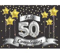 Feliz 50 cumpleaños: El Libro de visitas con 40 páginas en color para felicitaciones : Regalo original para hombres y mujeres : Libro de firmas para la fiesta de cumpleaños