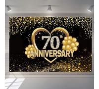 Feliz 70º aniversario decoraciones de fondo, pancarta de feliz 70 aniversario, 70 aniversario de boda, póster de fiesta de 70 aniversario de boda, accesorios cartel de tela, cartel de tela cartel de