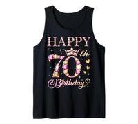 Feliz 70 cumpleaños 70 años Hombres Mujeres Fiesta de cumpleaños Camiseta sin Mangas
