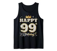 Feliz 99 cumpleaños 99 años Mujeres Hombres Fiesta de cumpleaños Camiseta sin Mangas