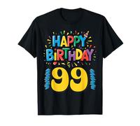 Feliz 99 cumpleaños Ropa Colorida celebración Camiseta