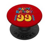 Feliz 99 cumpleaños Ropa Colorida celebración PopSockets PopGrip Adhesivo