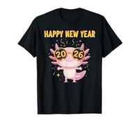 Feliz Año Nuevo 2026 Axolotl Cute Party Camiseta
