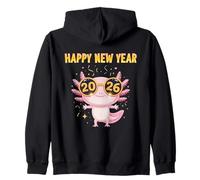 Feliz Año Nuevo 2026 Axolotl Cute Party Sudadera con Capucha