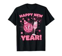 Feliz Año Nuevo 2026 Bola de Disco Fiesta de Champagne Camiseta
