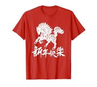 Feliz Año Nuevo 2026 Caligrafía Caballo Año del Caballo de Fuego Camiseta