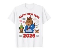 Feliz Año Nuevo 2026 Cute Horse Japanese Celebration Graphic Camiseta