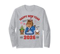 Feliz Año Nuevo 2026 Cute Horse Japanese Celebration Graphic Manga Larga
