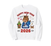 Feliz Año Nuevo 2026 Cute Horse Japanese Celebration Graphic Sudadera