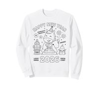 Feliz Año Nuevo 2026 Cute Horse Japanese Celebration Graphic Sudadera