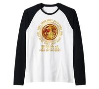 Feliz Año Nuevo Chino 2027 el Año de la Cabra 2027 Camiseta Manga Raglan