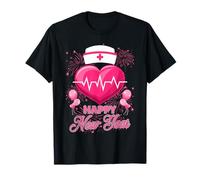 Feliz Año Nuevo Enfermeras Heartbeat Fiesta de Nochevieja 2026 Camiseta