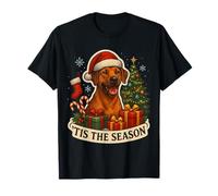 Feliz árbol de Navidad de Tis The Season Rhodesian Ridgeback Dog Camiseta