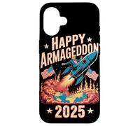 Feliz Armagedón 2025 4 de julio EE.UU. Conciencia contra la guerra Trump Carcasa para iPhone 16