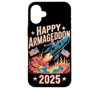 Feliz Armagedón 2025 4 de julio EE.UU. Conciencia contra la guerra Trump Carcasa para iPhone 16 Plus