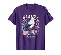 Feliz Aves Amantes de las Pájaros Retro Flores Patrón Botánico Flores Estampado Floral Moda Feliz Celebración Mujer 77 años Camiseta