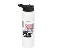 Feliz Axolotl Comer Ramen Surf Kanagawa Wave Kawaii Stainless Steel Insulated Water Bottle