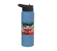 FELIZ BORRACHO SOY NAVIDAD Papá Noel divertido Navidad fea Stainless Steel Insulated Water Bottle