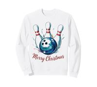 Feliz Bowlmas Bola de Bolos Santa Sombrero Divertido Navidad Sudadera
