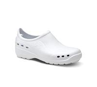 FELIZ CAMINAR - Zapato Sanitario Flotantes Shoes Blanco, 42 | Zueco Cerrado Unisex Antideslizantes y Cómodos para Hombre y Mujer | para Trabajo en Industria, Sanidad, Hostelería, Clínicas