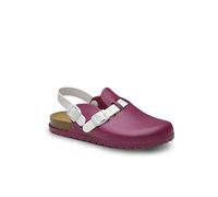 FELIZ CAMINAR - Zueco Sanitario Flotantes Bio/con Correa Antideslizantes y Cómodos/Plantilla de corhco Anatomica (Burdeos 36)