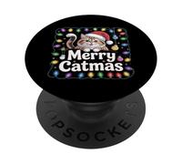 Feliz Catmas Funny Christmas Cat Owner Humor PopSockets PopGrip Adhesivo